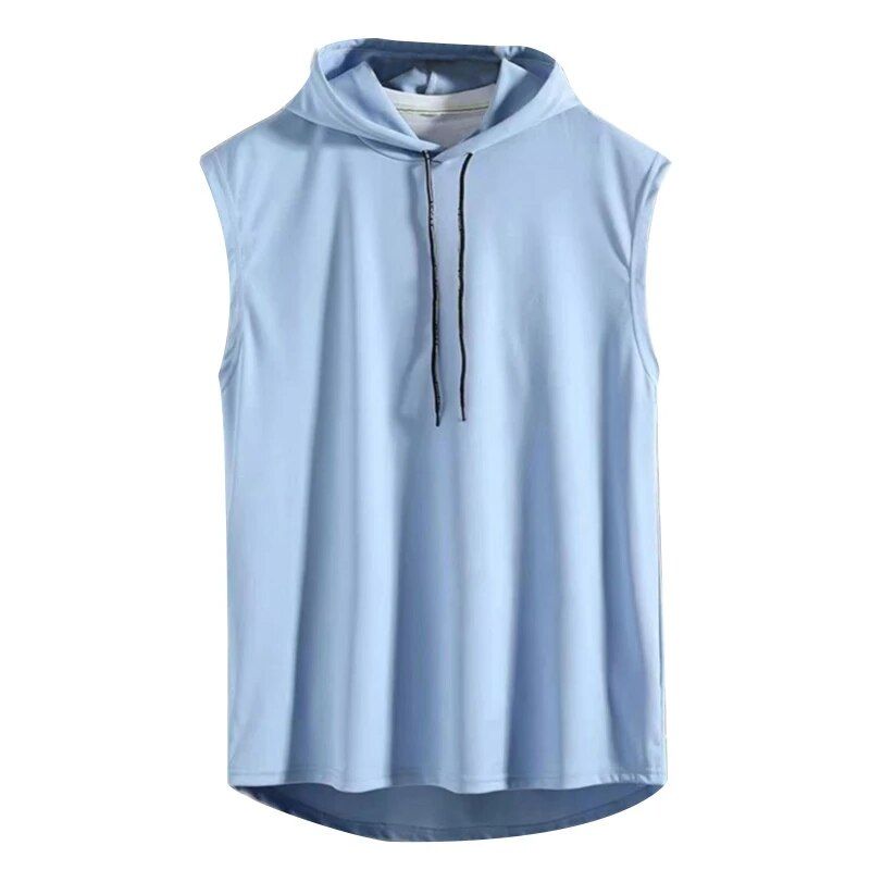 Men's Sleeveless Hooded Gym & Casual Tank Top