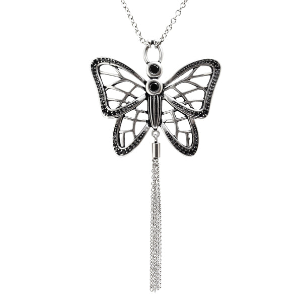 Butterfly Necklace Gossamer Wings with Cubic Zirconia | Blue Asteria