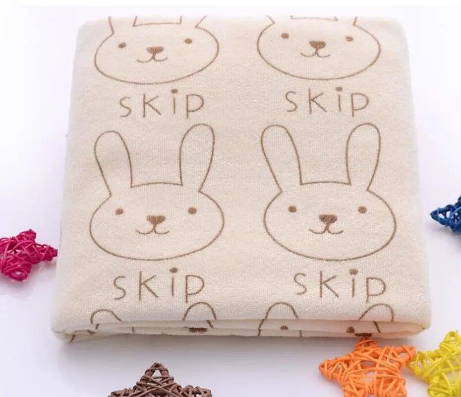 Adorable Rabbit Cartoon Mini Face Towel for Babies - Ultra-Soft, Absorbent, and Perfect for Sensitive Skin