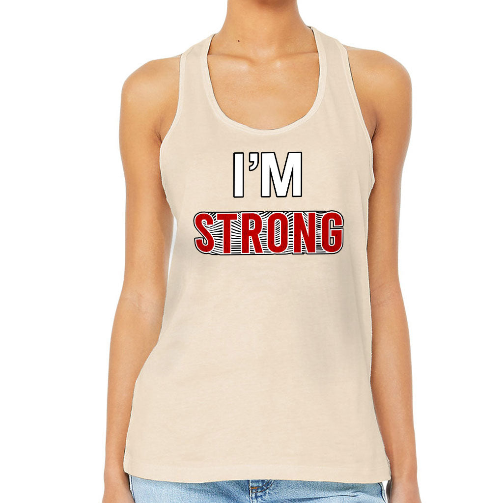 Strong Women's Racerback Tank - Cool Tank Top - Printed Workout Tank