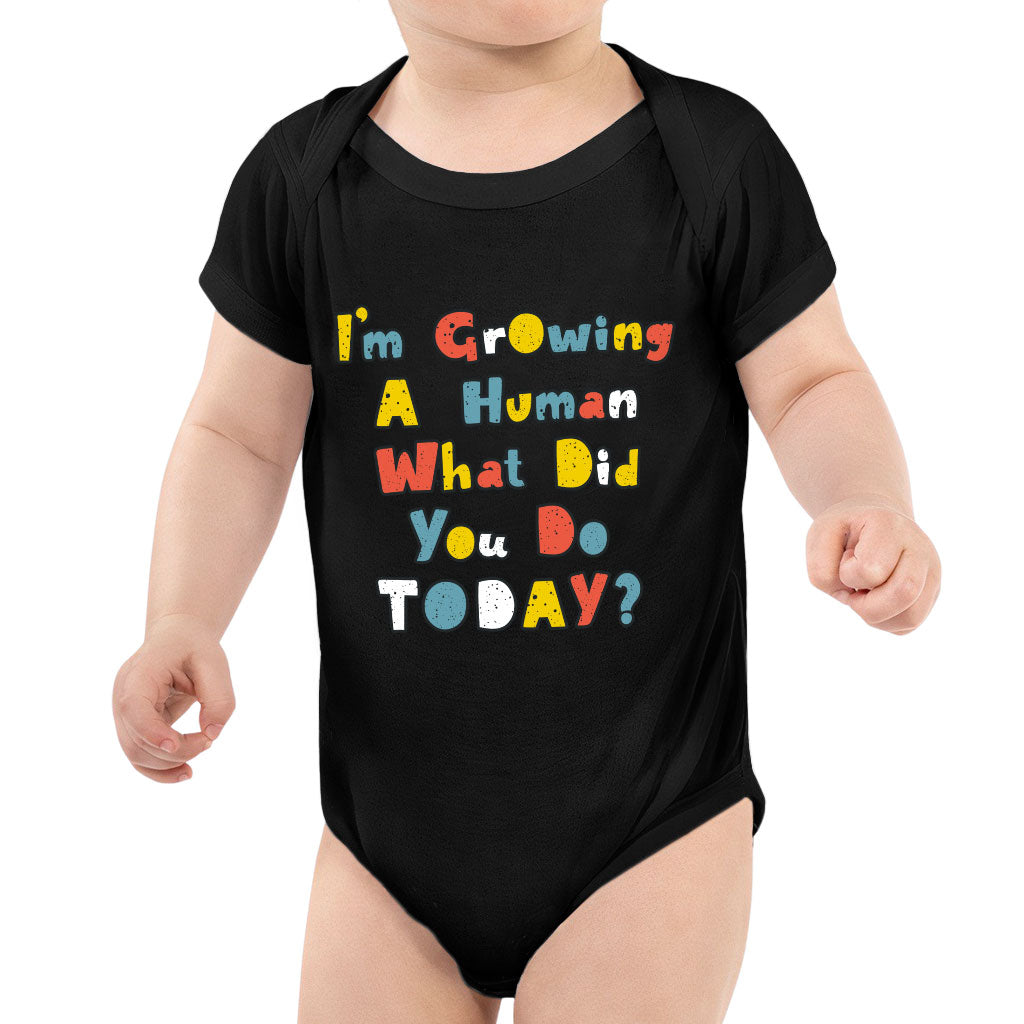 I'm Growing a Human Baby Jersey Onesie - Colorful Baby Bodysuit - Themed Baby One-Piece