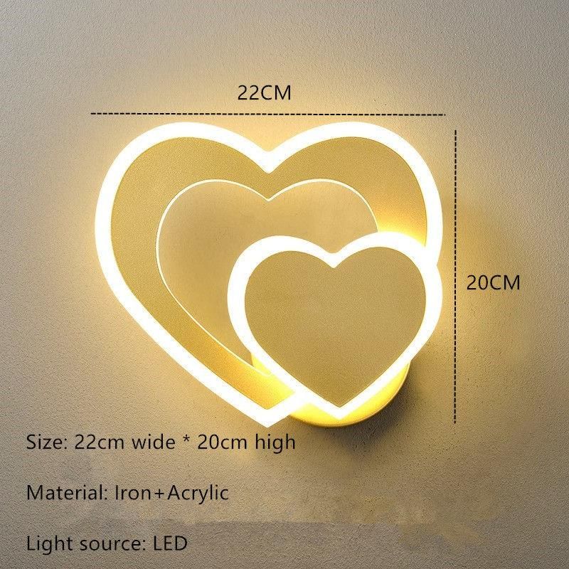 Modern Nordic LED Heart-Shaped Wall Lamp for Cozy Illumination