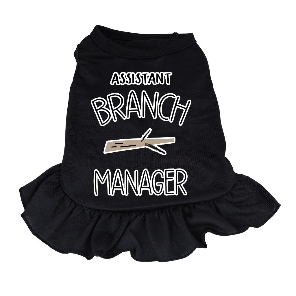 Assistant Branch Manager Dog Sundress - Minimalist Dog Dress Shirt - Print Dog Clothing