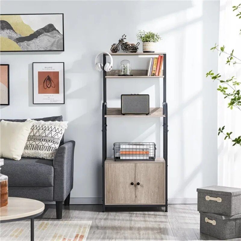 Gray Multipurpose Baker's Rack with Storage