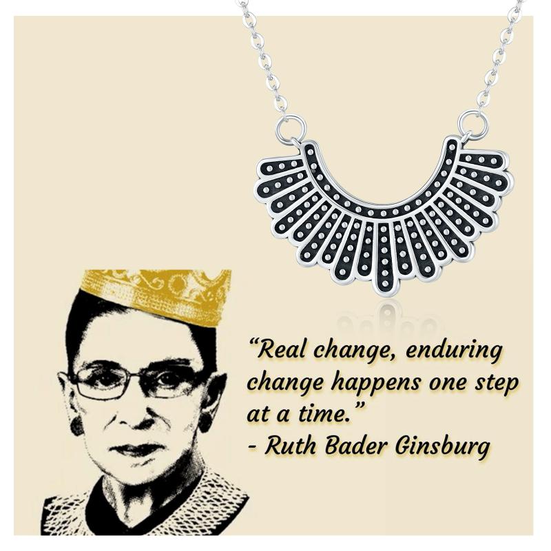 Sterling Silver Ruth Bader Ginsburg Pendant Memorial Jewelry Gifts For