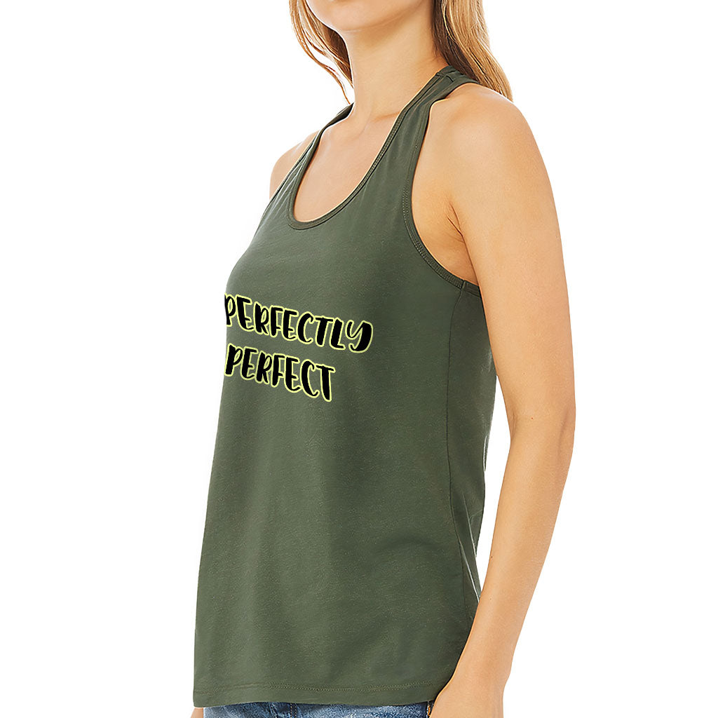 Imperfectly Perfect Women's Racerback Tank - Cool Tank Top - Printed Workout Tank