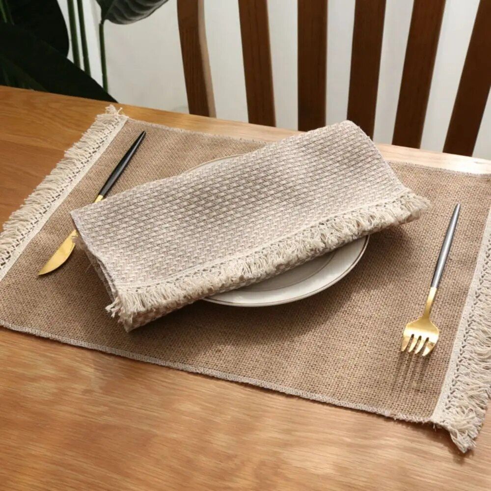 Simple Vintage Cotton Linen Placemats - Set the Perfect Table