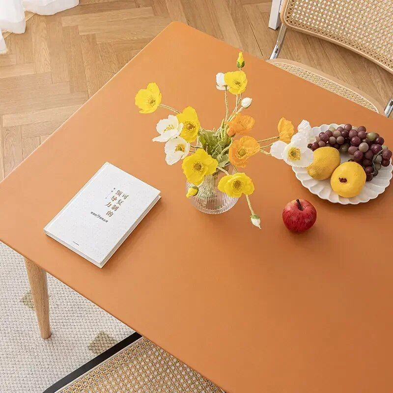 Premium Waterproof and Oilproof Solid Color Rectangle Tablecloth