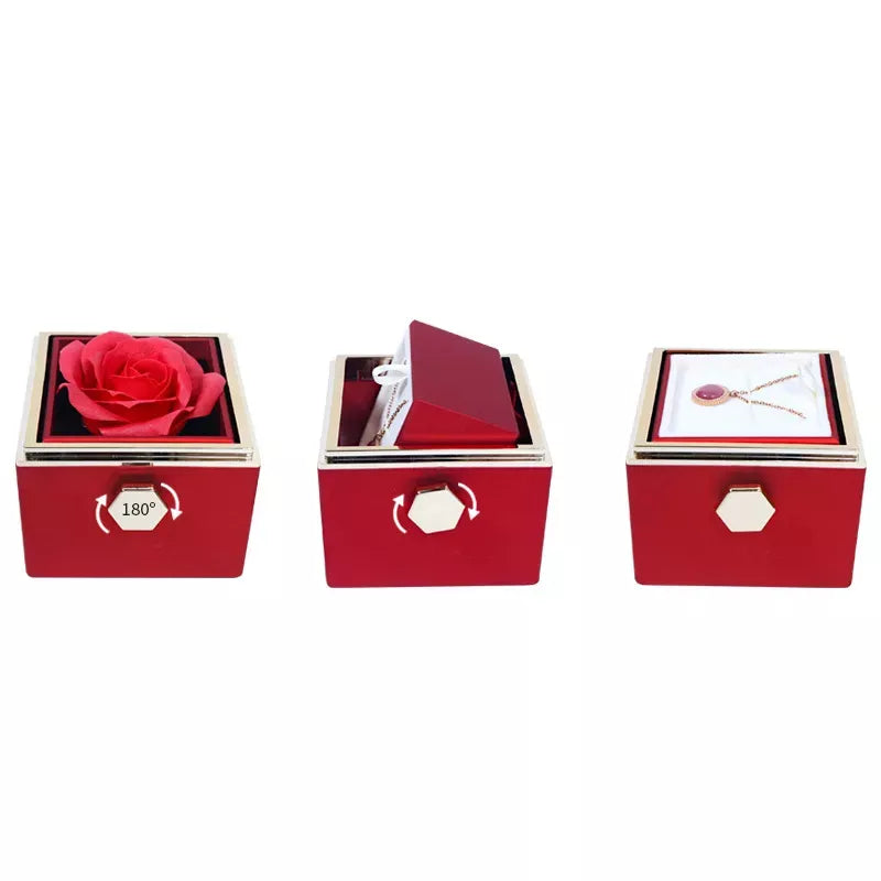 Rotating Eternal Rose Jewelry Box