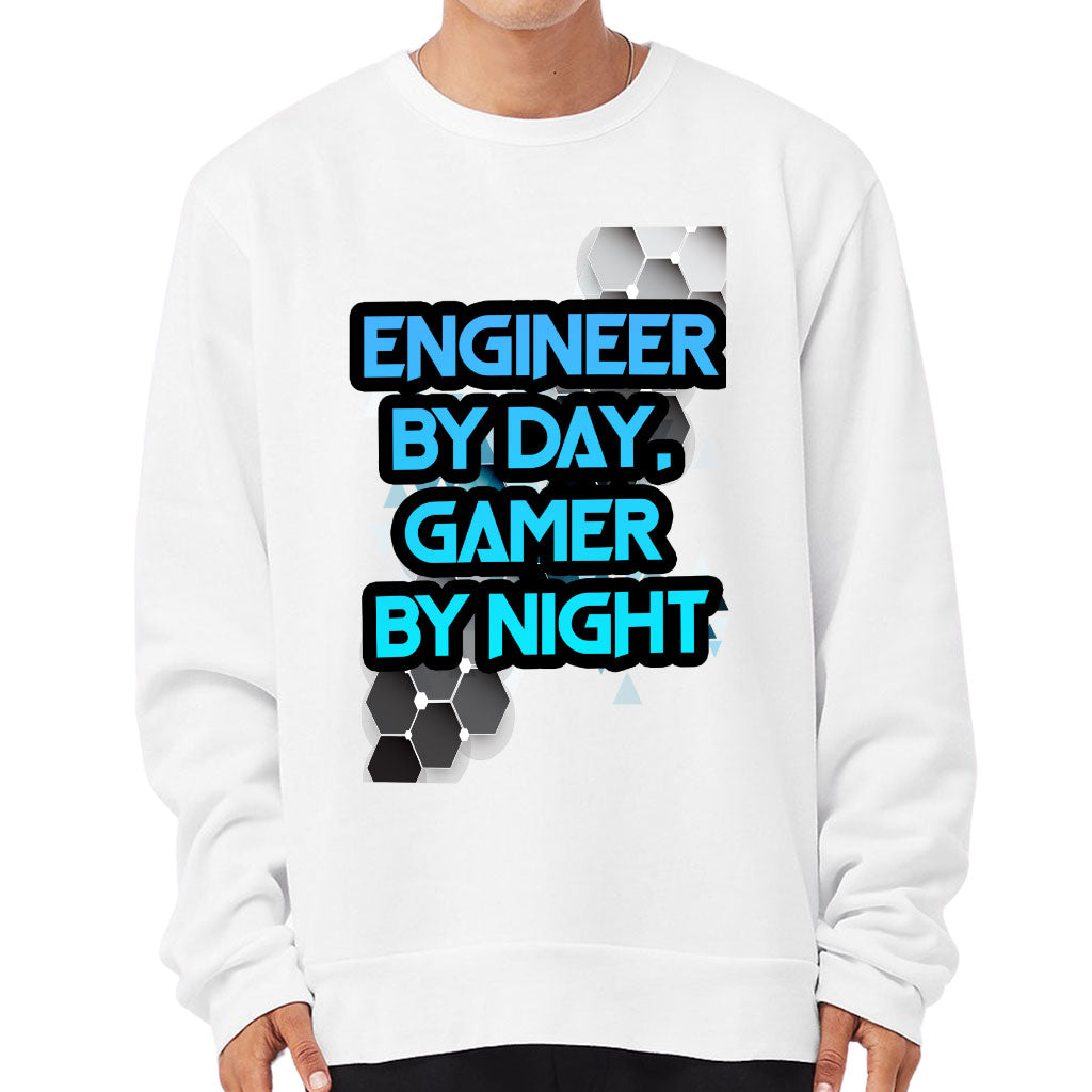 Engineer Gamer Sponge Fleece Sweatshirt - Funny Classic Sweatshirt - Printed Sweatshirt