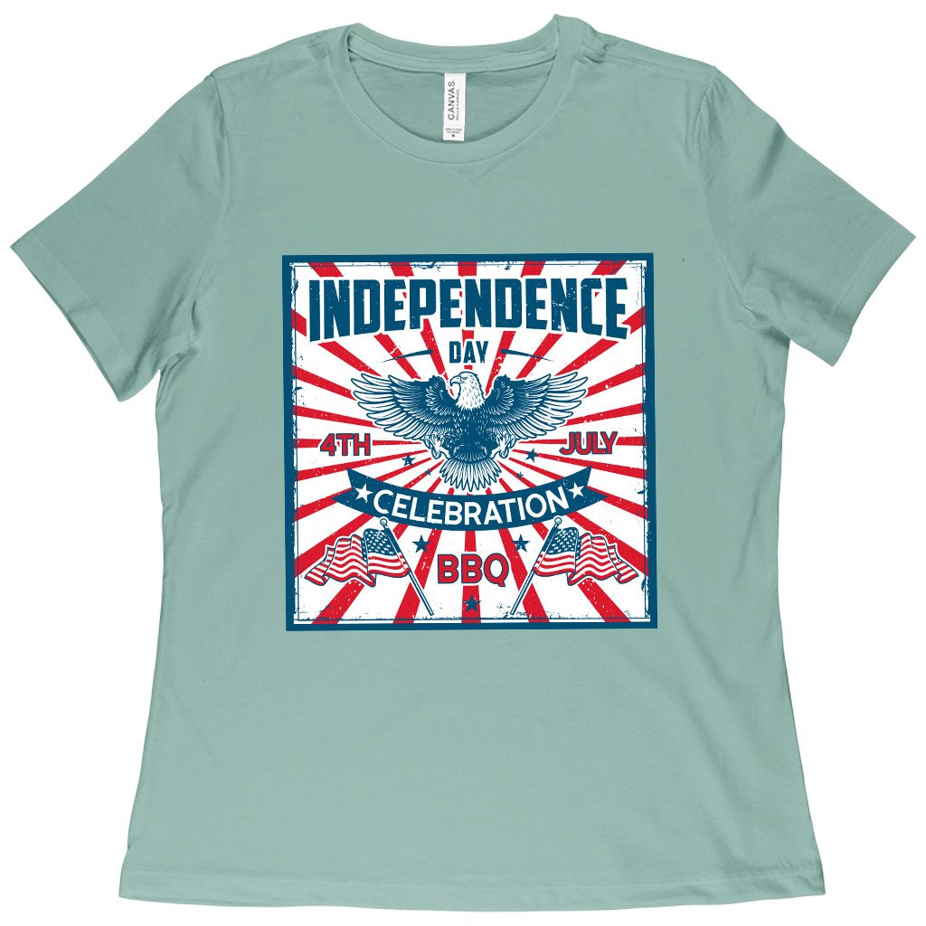 Women's Independence Day Celebration T-Shirt - Vintage Independence Day T-Shirt - Patriotic T-Shirt