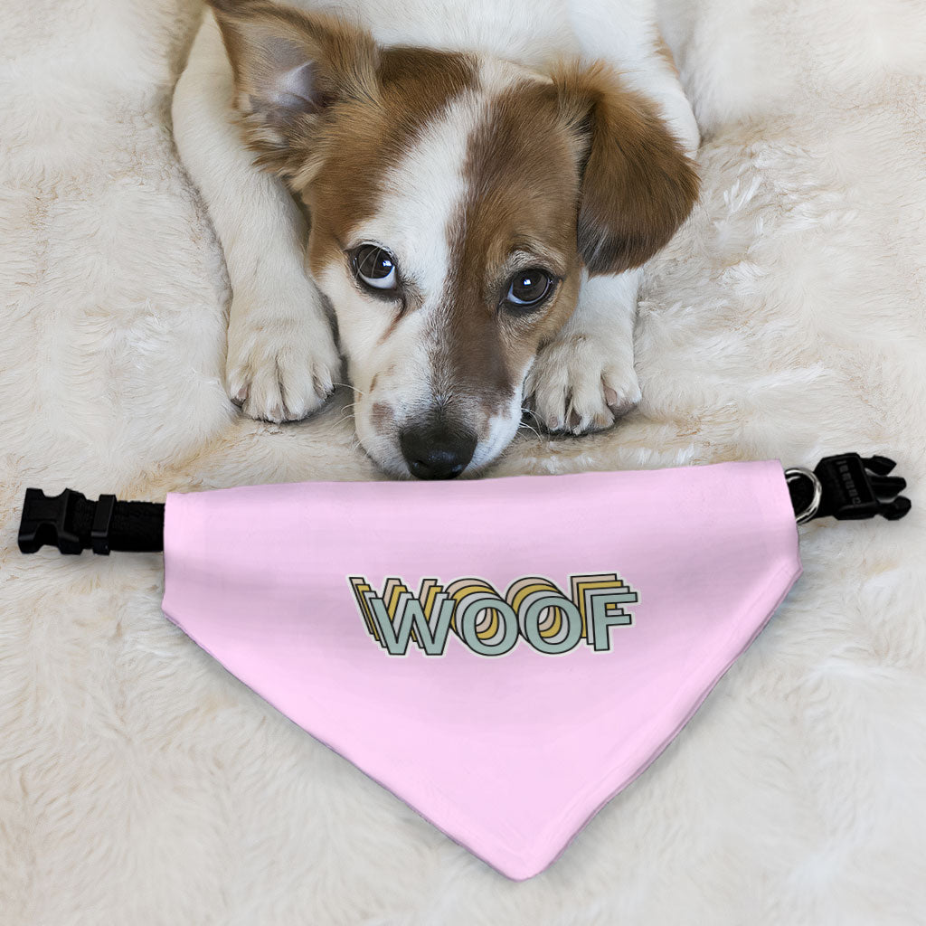 Woof Pet Bandana Collar - Word Art Scarf Collar - Beautiful Dog Bandana