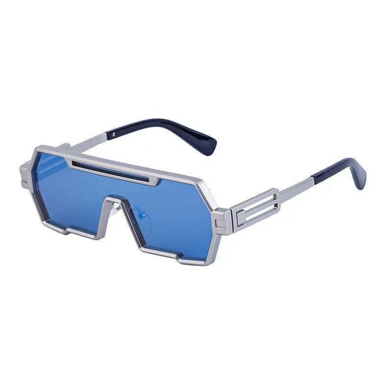 Retro Punk Oversize Sunglasses with UV400 Protection