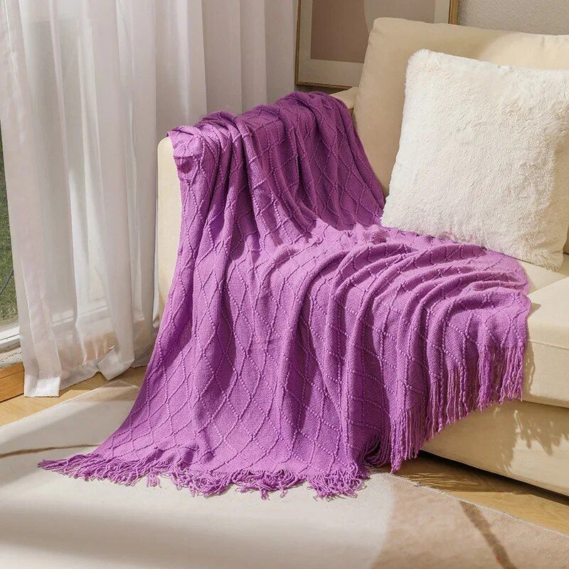 Knitted Blanket Sofa Cover