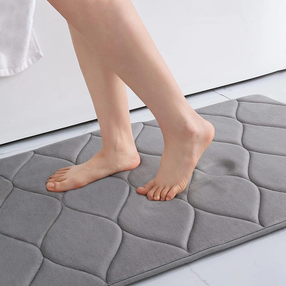 Ultra Soft Memory Foam Bath Mat: Non-Slip, Absorbent, Machine Washable Rug for Bathroom, Kitchen, and Bedroom