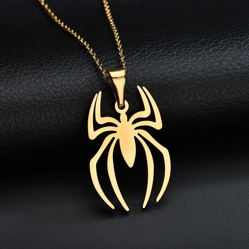 High-Quality Stainless Steel Spider Pendant Necklace