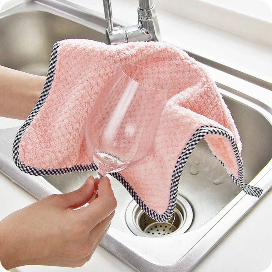 Eco-Friendly Super Absorbent Coral Velvet Kitchen Dish Cloth