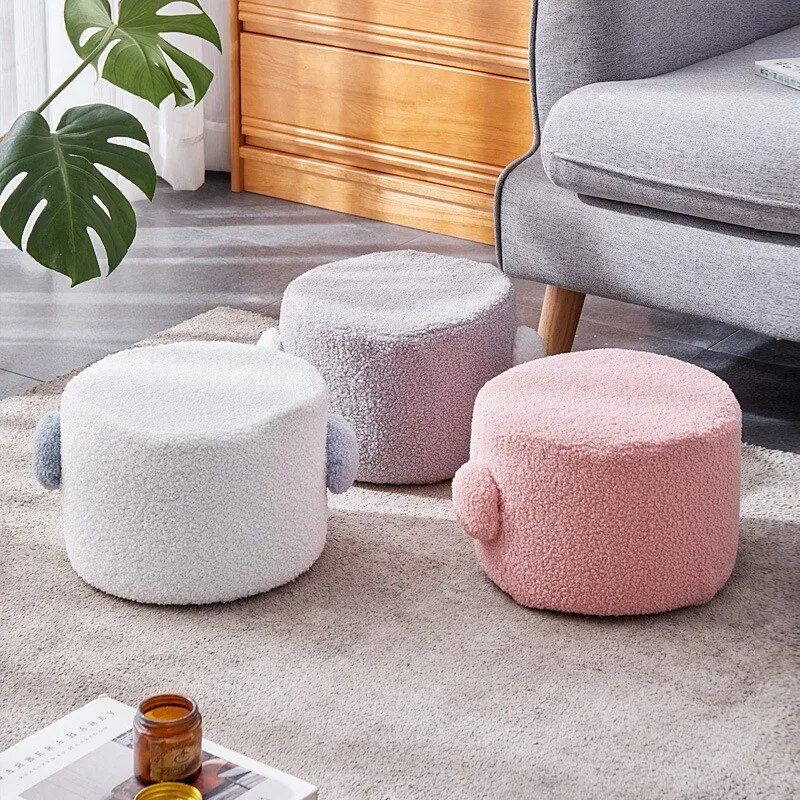 Modern Korean Style Wooden Stool & Ottoman