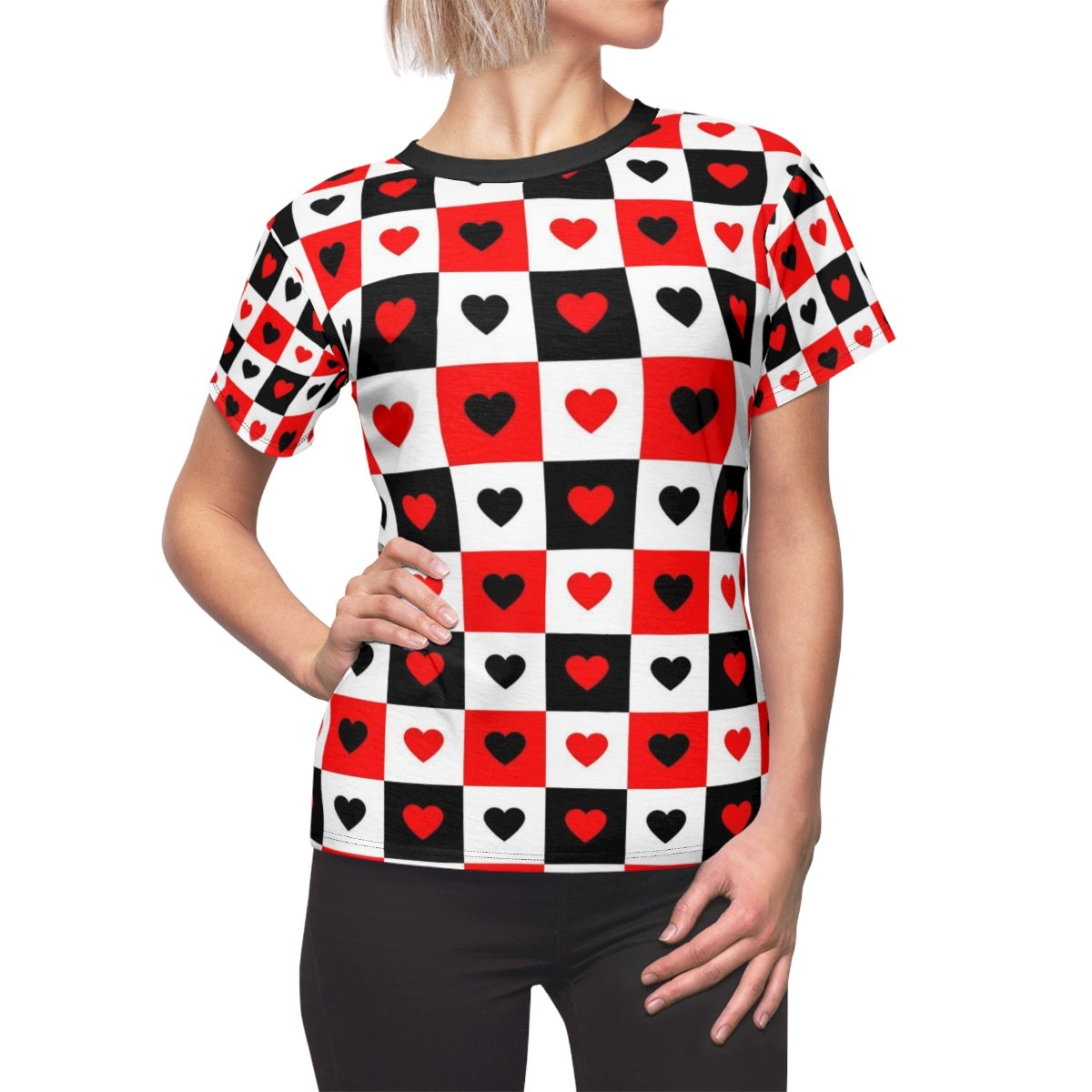 Checkered Heart Women's Top