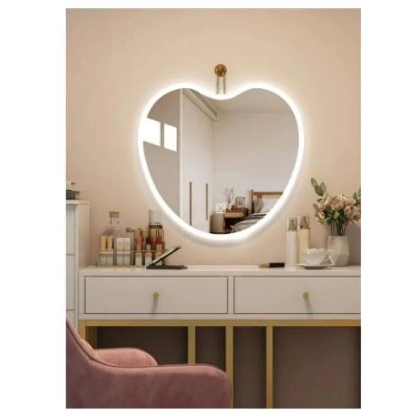 Cloud Heart Shaped Makeup Mirror LED