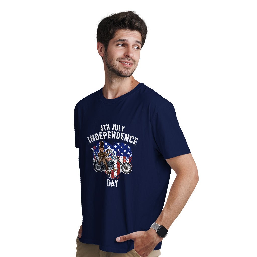 Men's Long Body Independence Day T-Shirt - Patriotic T-Shirts - Independence Day T-Shirt for Men