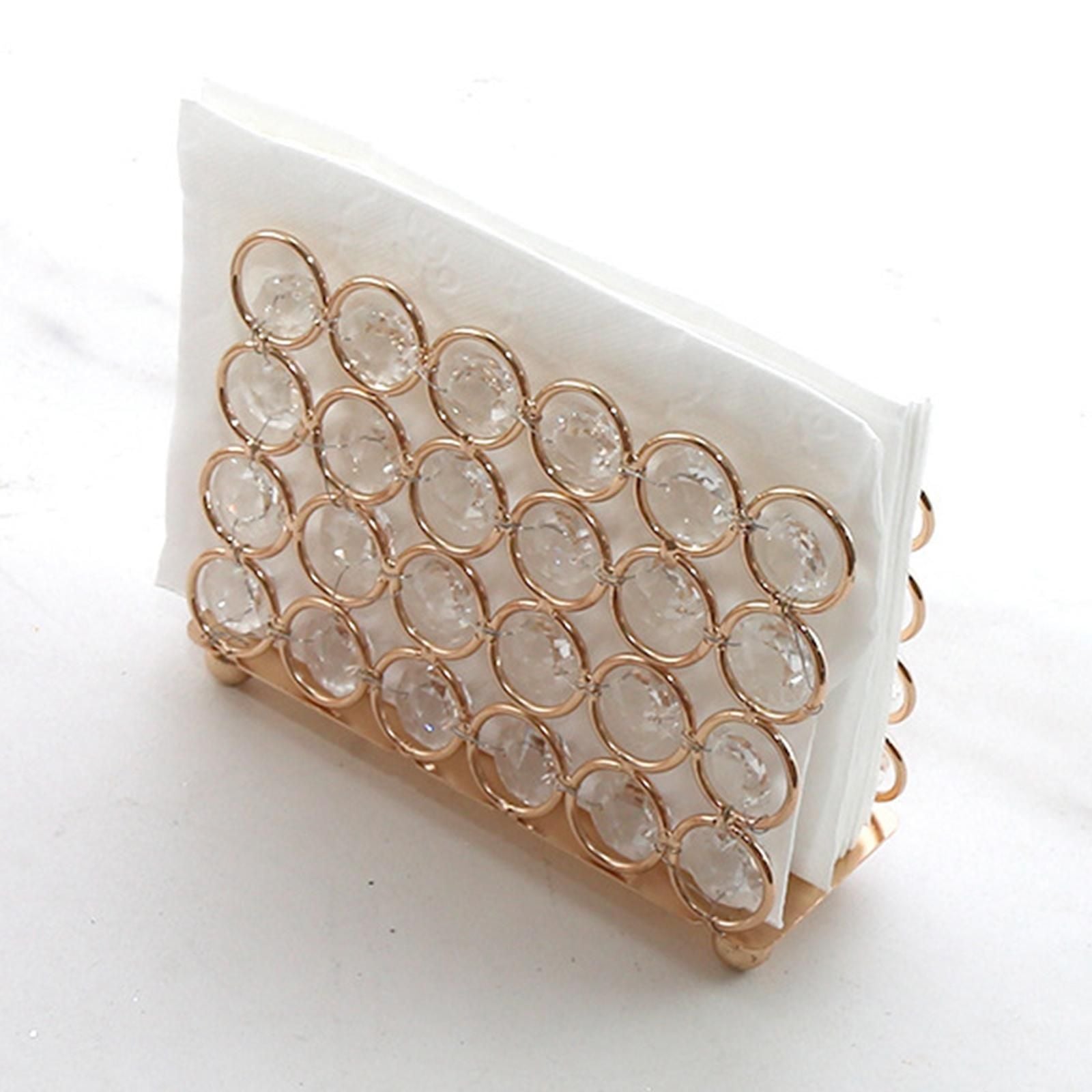 Elegant Gold Crystal Napkin Holder - Versatile Tissue Dispenser for Home and Hospitality