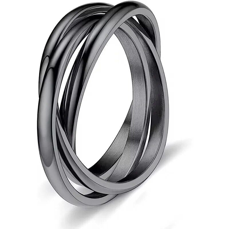 Stainless Steel Tricyclic Anti-Anxiety Couple's Ring