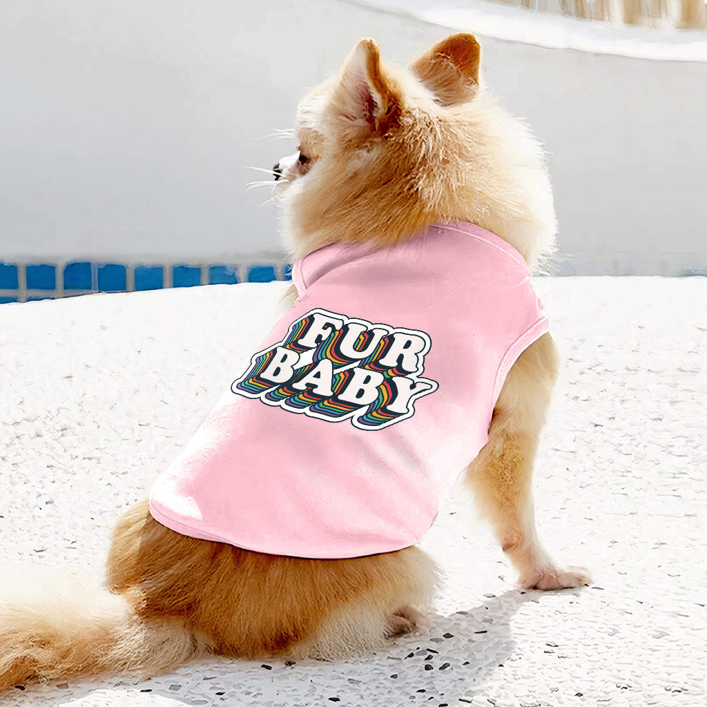 Fur Baby Dog Sleeveless Shirt - Colorful Dog Shirt - Word Art Dog Clothing