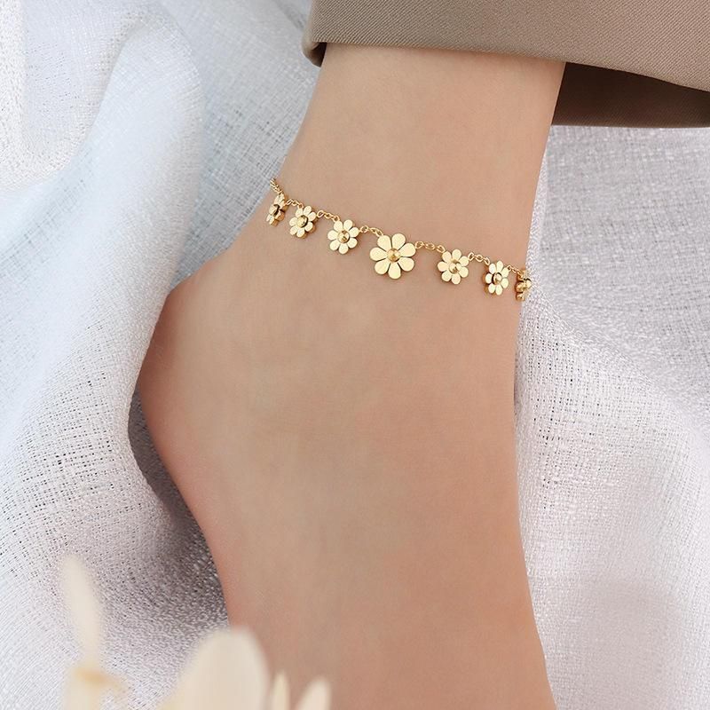 Gold-Plated Daisy Chain Anklet