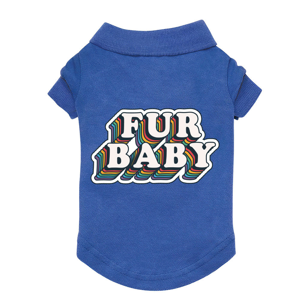 Fur Baby Dog Polo Shirt - Colorful Dog T-Shirt - Word Art Dog Clothing