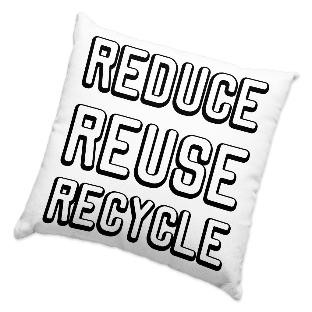 Reduce Reuse Recycle Square Pillow Cases - Cute Design Pillow Covers - Best Design Pillowcases