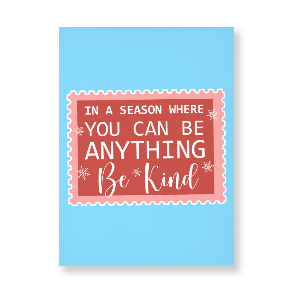 Be Kind Wall Picture - Christmas Quotes Stretched Canvas - X-mas Wall Art