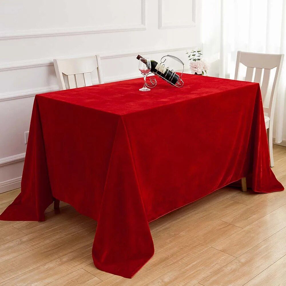 Elegant Velvet Rectangular Tablecloth - Perfect for Weddings, Dining, and Special Occasions