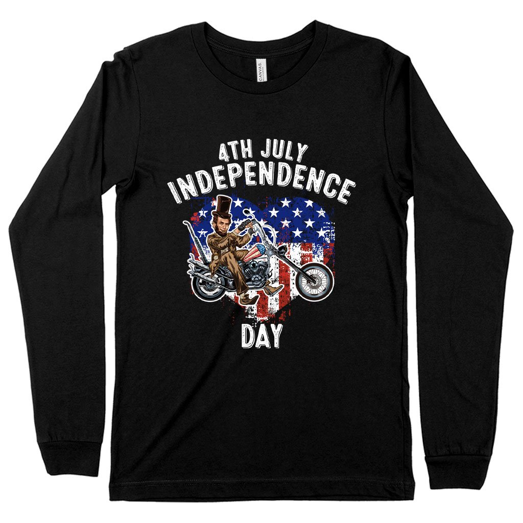 Independence Day Long Sleeve T-Shirt - Patriotic T-Shirts - Independence Day T-Shirt for Men