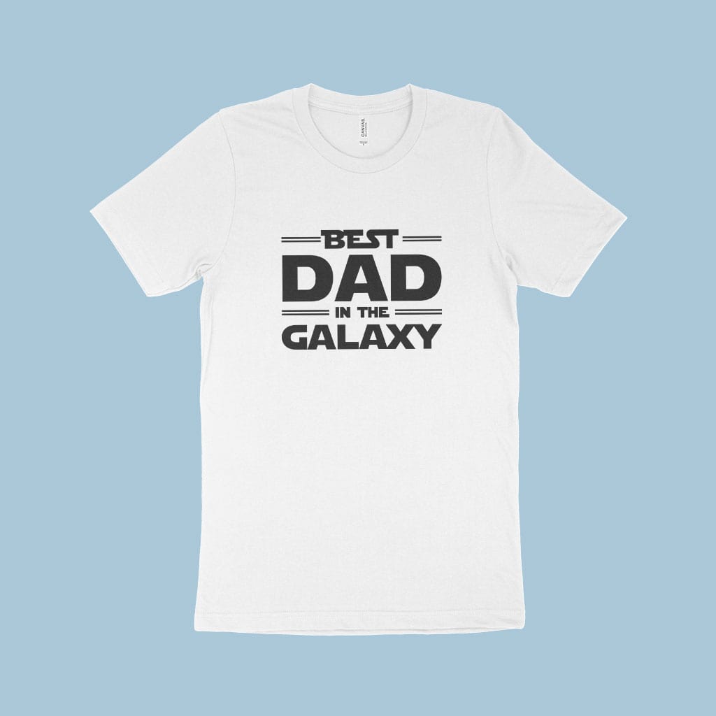 Best Dad in The Galaxy Men’s Jersey T-Shirt Made in USA