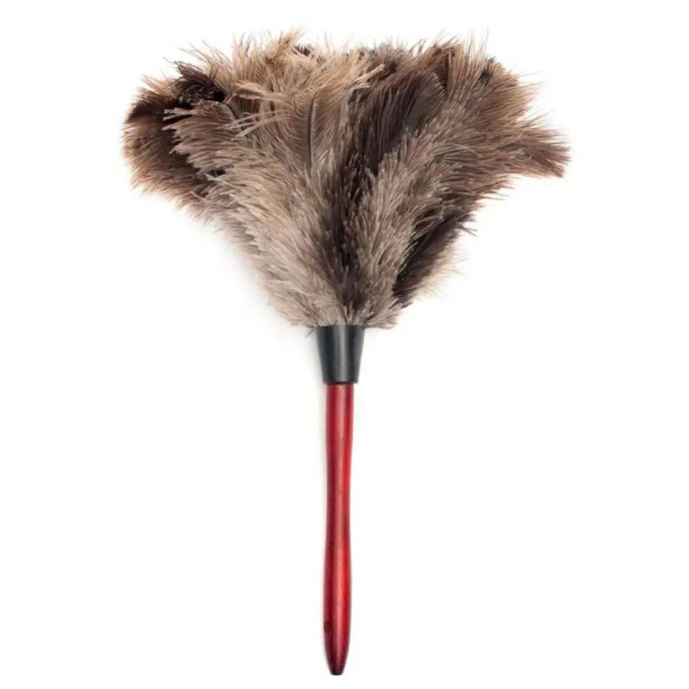 Eco-Friendly Ostrich Feather Duster with Long Wooden Handle