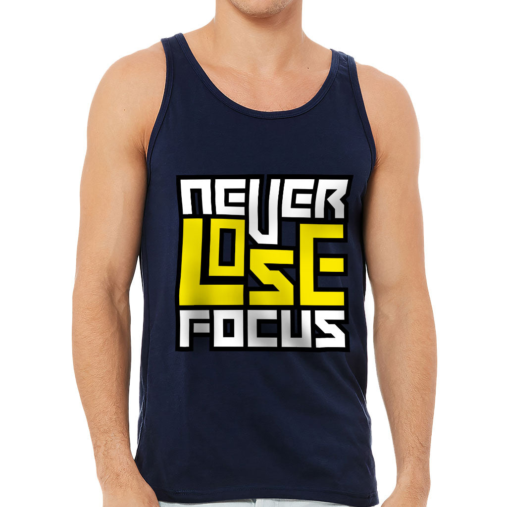 Never Lose Focus Tank - Inspirational Workout Tank - Printed Jersey Tank