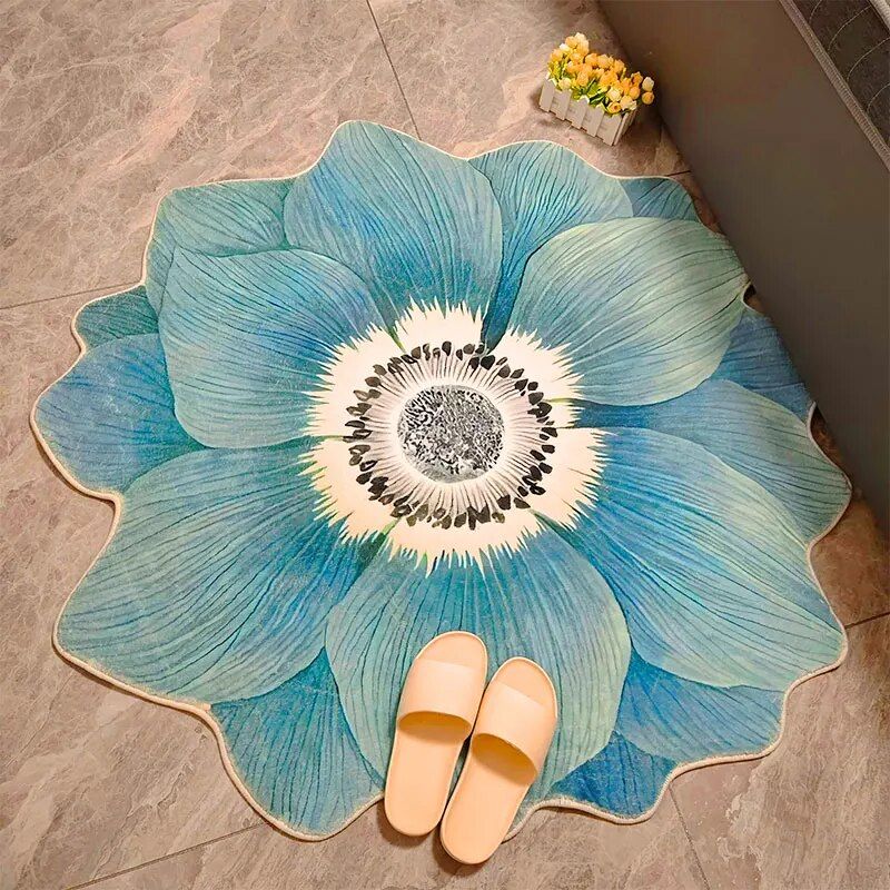 Flower Shaped Carpet Bedroom Bedside Rug