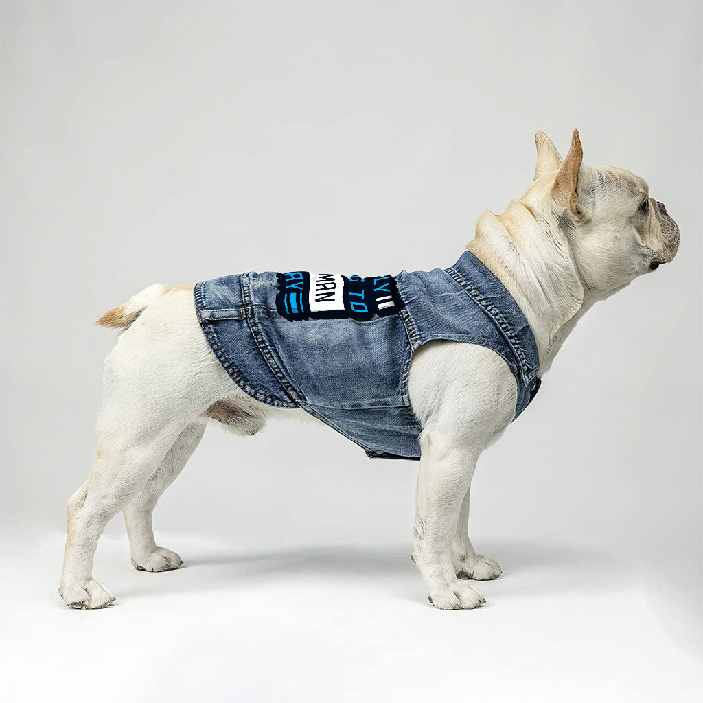 Only Talking to My Human Dog Denim Vest - Phrase Dog Denim Jacket - Funny Dog Clothing