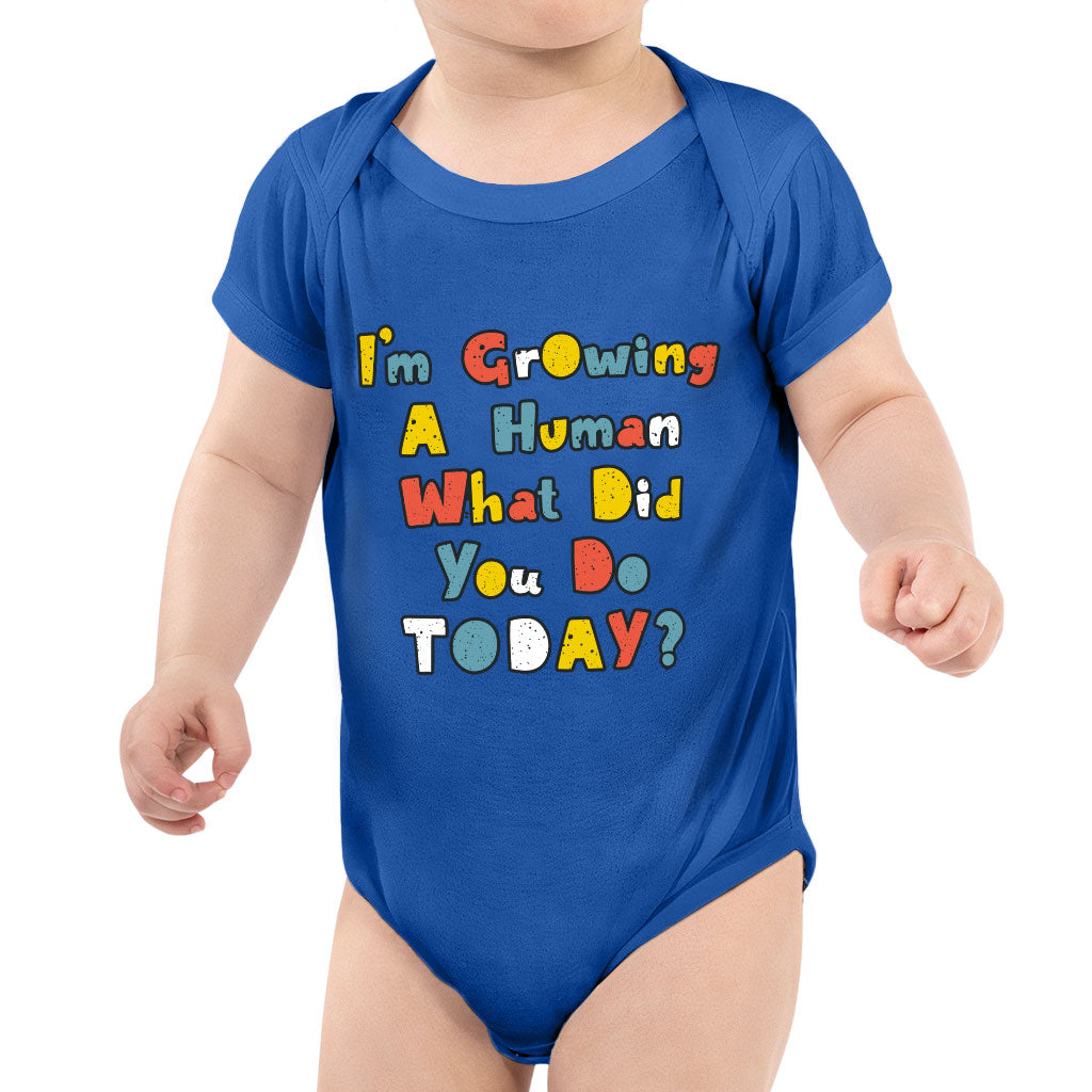 I'm Growing a Human Baby Jersey Onesie - Colorful Baby Bodysuit - Themed Baby One-Piece