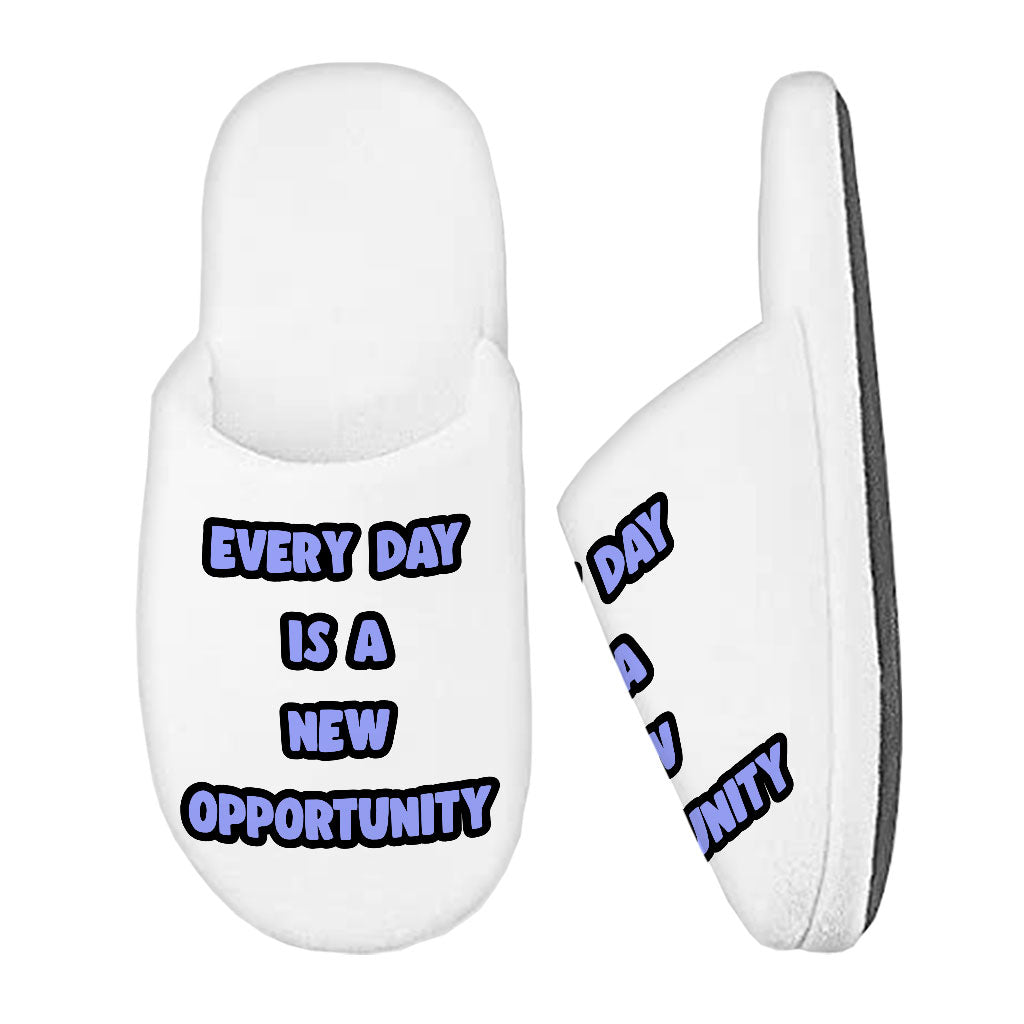 Motivational Quote Memory Foam Slippers - Cute Slippers - Printed Slippers