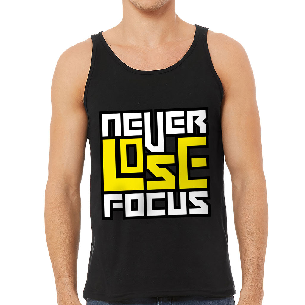 Never Lose Focus Tank - Inspirational Workout Tank - Printed Jersey Tank