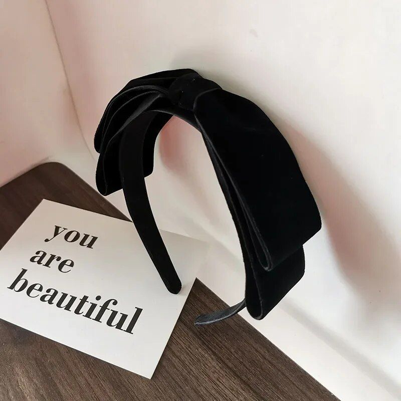 Elegant Velvet Bow Bezel Hairband