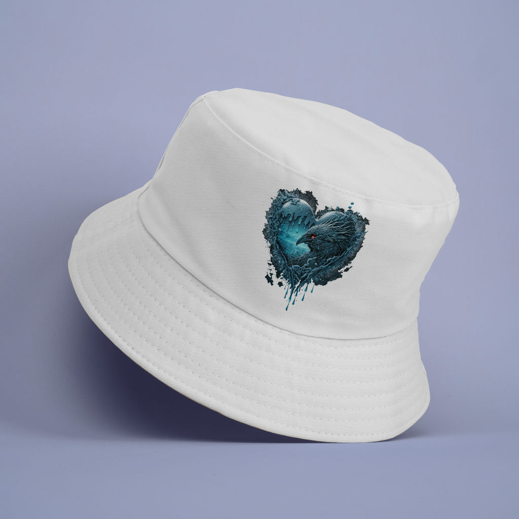 Heart Design Bucket Hat - Ice Print Hat - Graphic Bucket Hat