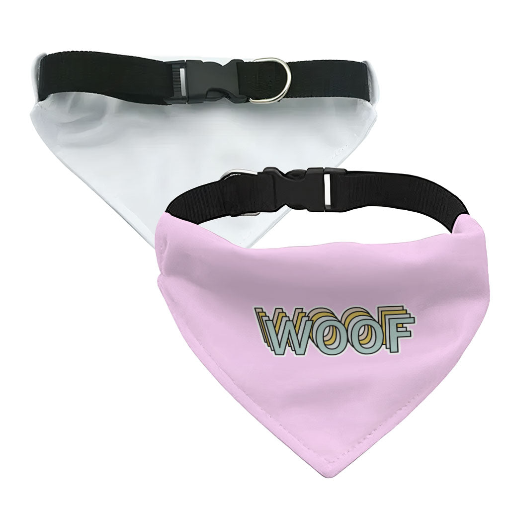 Woof Pet Bandana Collar - Word Art Scarf Collar - Beautiful Dog Bandana