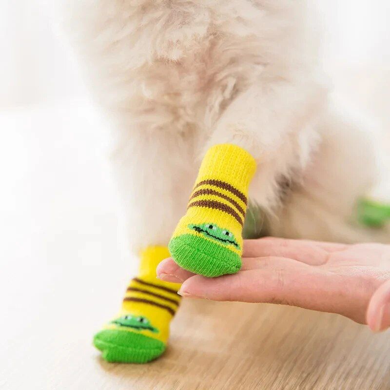 4Pcs Cute Pet Dog Socks