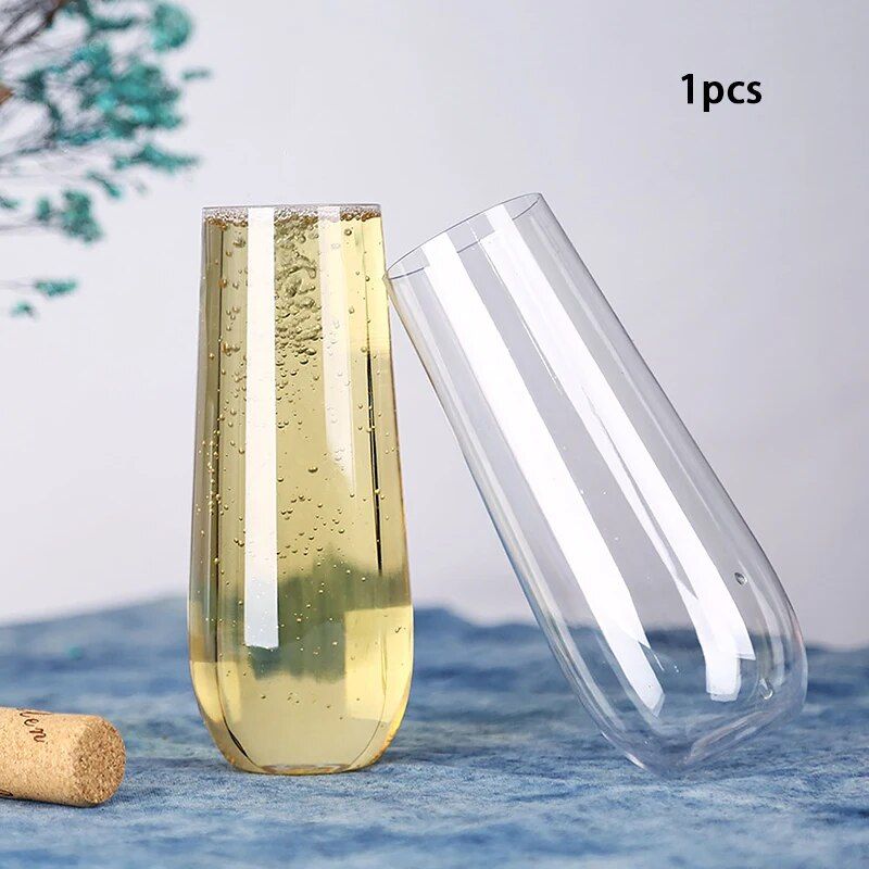 Elegant Shatterproof Champagne Glass - Reusable, Eco-Friendly Drink Cup for Parties & Events