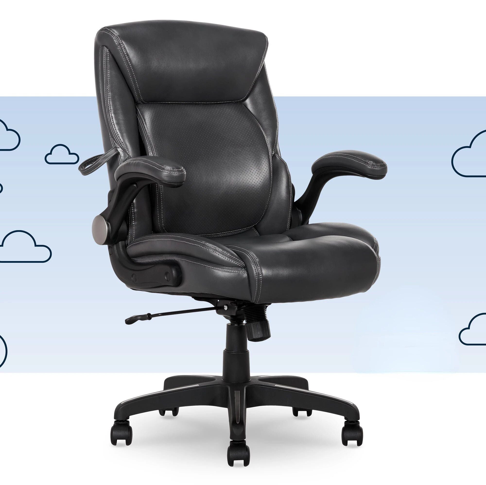 Luxurious Air Lumbar Leather Office Chair: Ergonomic, Adjustable, and Rotatable