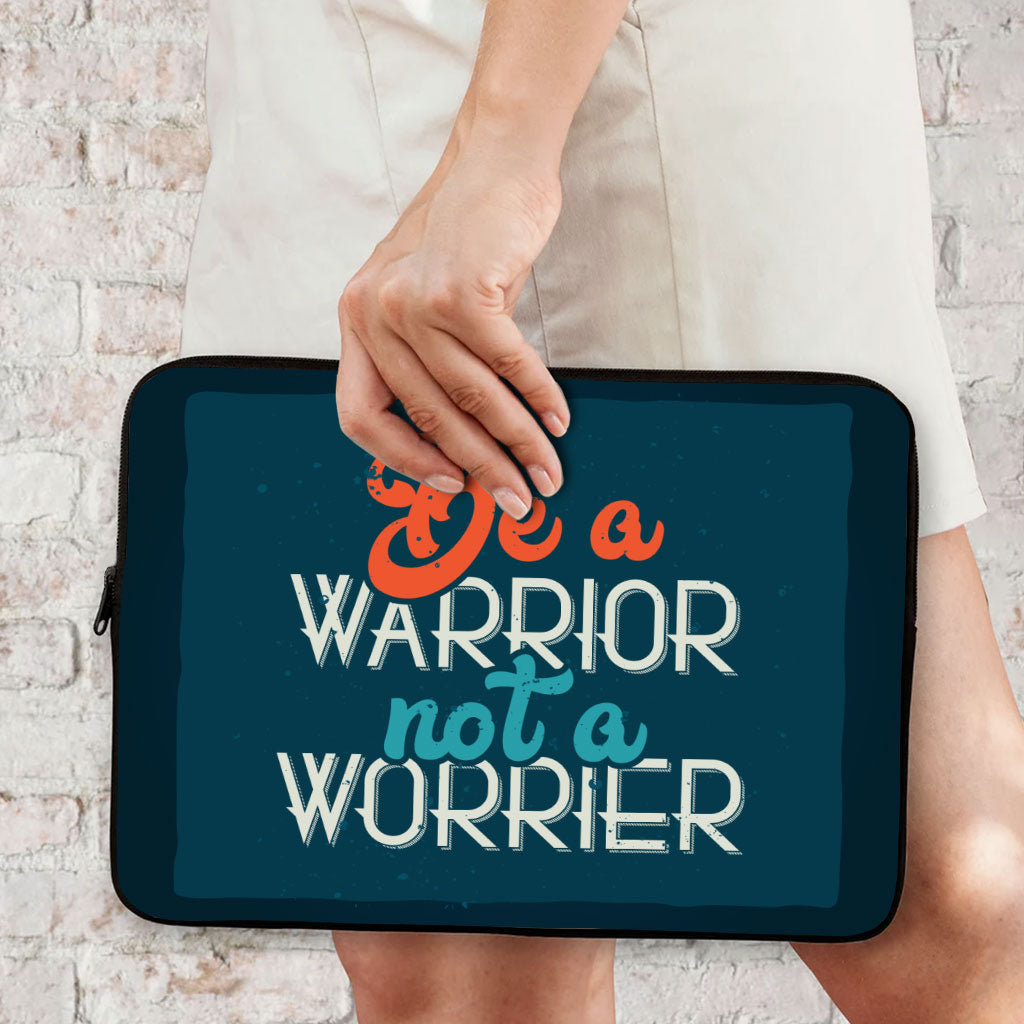 Be a Warrior Not a Worrier MacBook Air 14" Two-Sided Sleeve - Funny Laptop Sleeve - Printed MacBook Sleeve