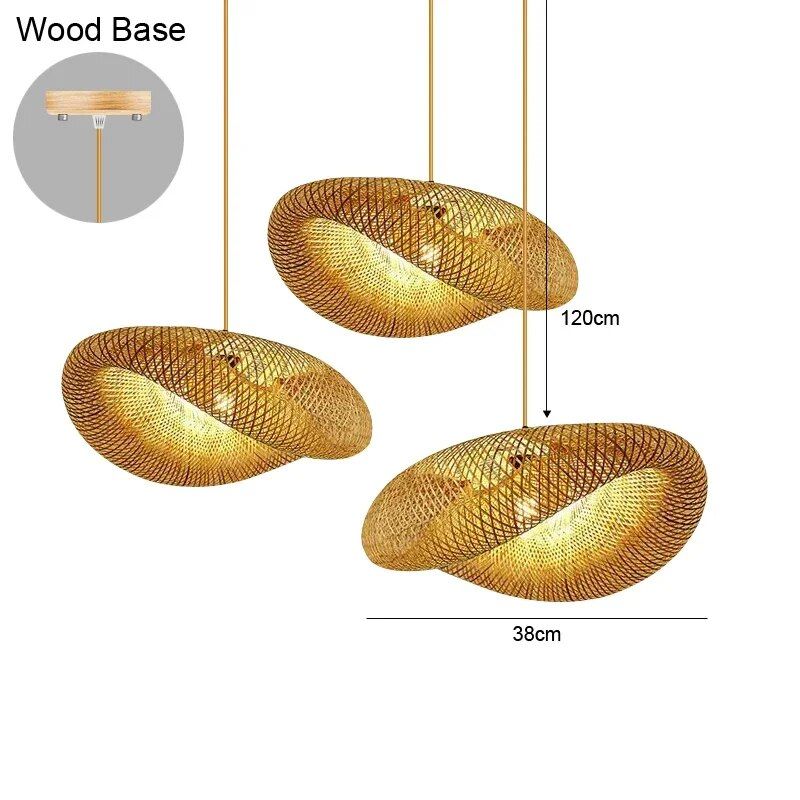 Elegant Bamboo Hand-Woven LED Pendant Light